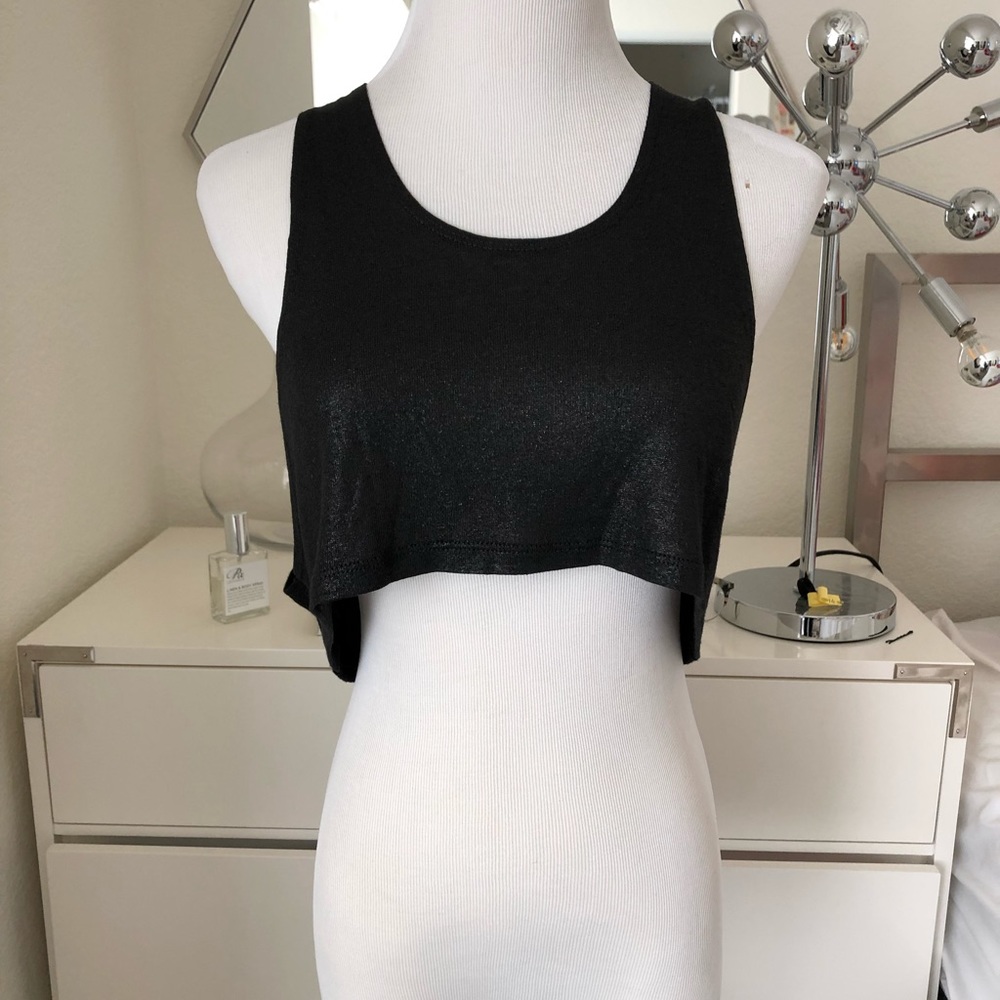 Villa black super ultra slouchy crop top sexy XS